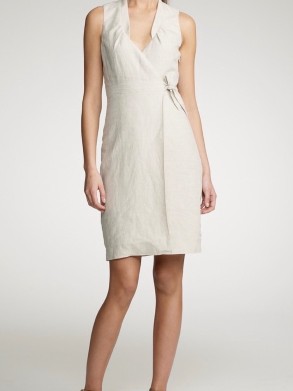 J.Crew NWOT Tailored Linen Suiting Patrice Dress Size 0 Light Flax Color